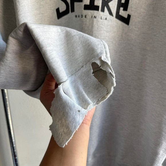 Vintage‎ 90s Oversized Distressed Gray Spike Gymwear Crewneck - Picture 4 of 6